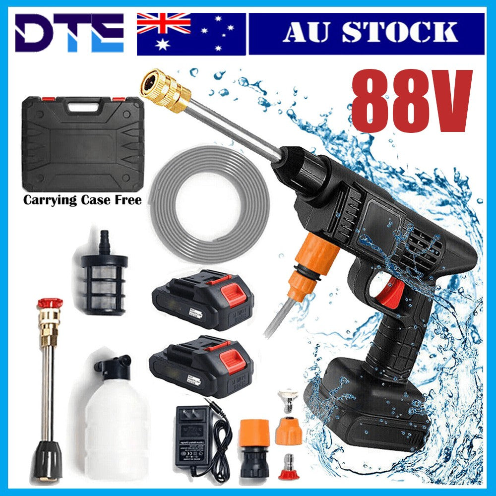 Battery Cordless Portable Car High Pressure Washer Jet Water Wash Cleaner Gun