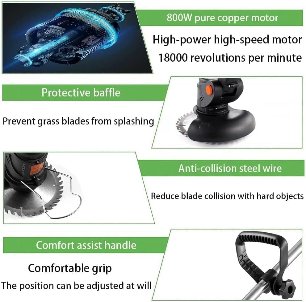 Weed Wacker Cordless String Trimmer Electric, Edger Lawn Grass Trimmer Handheld