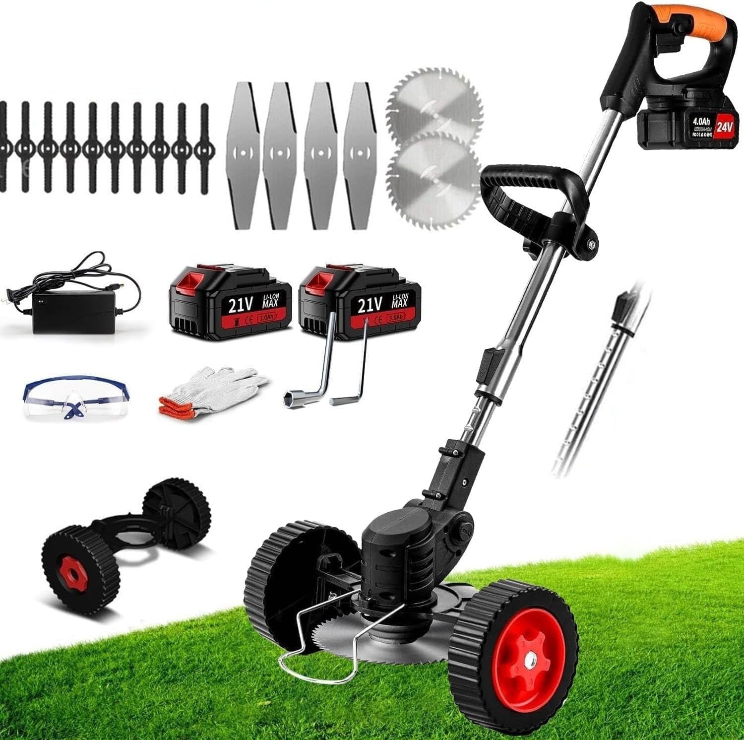 Weed Wacker Cordless String Trimmer Electric, Edger Lawn Grass Trimmer Handheld