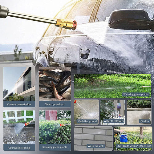 Battery Cordless Portable Car High Pressure Washer Jet Water Wash Cleaner Gun
